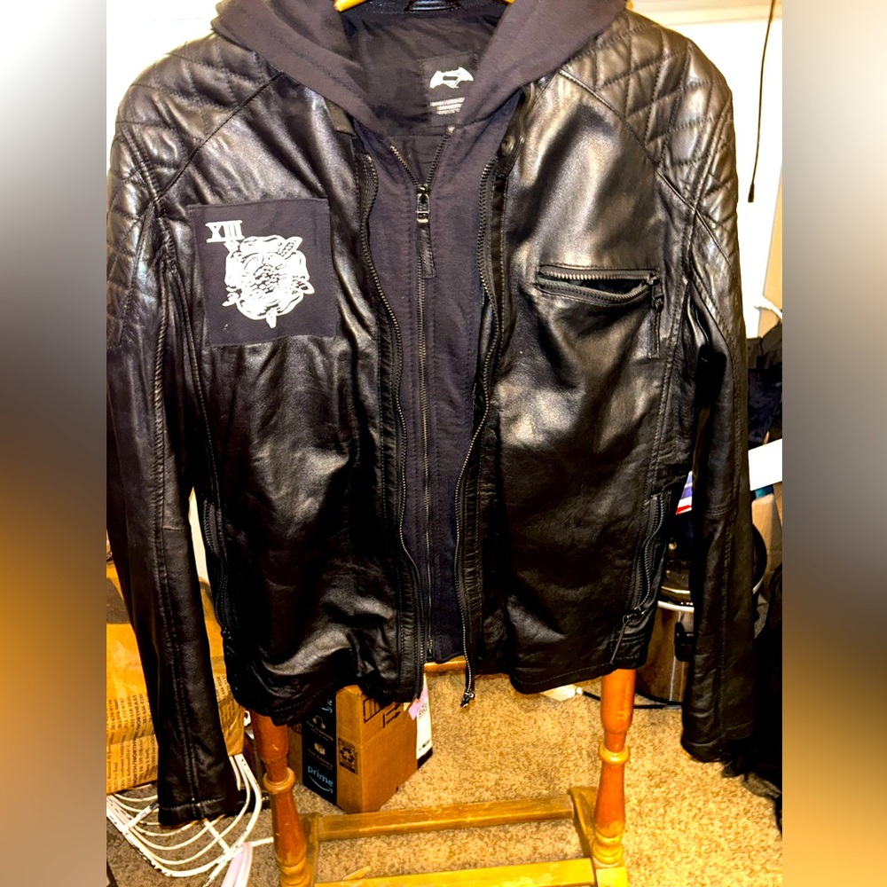 Leather Biker Jacket Batman vs Superman ‘the Fool’